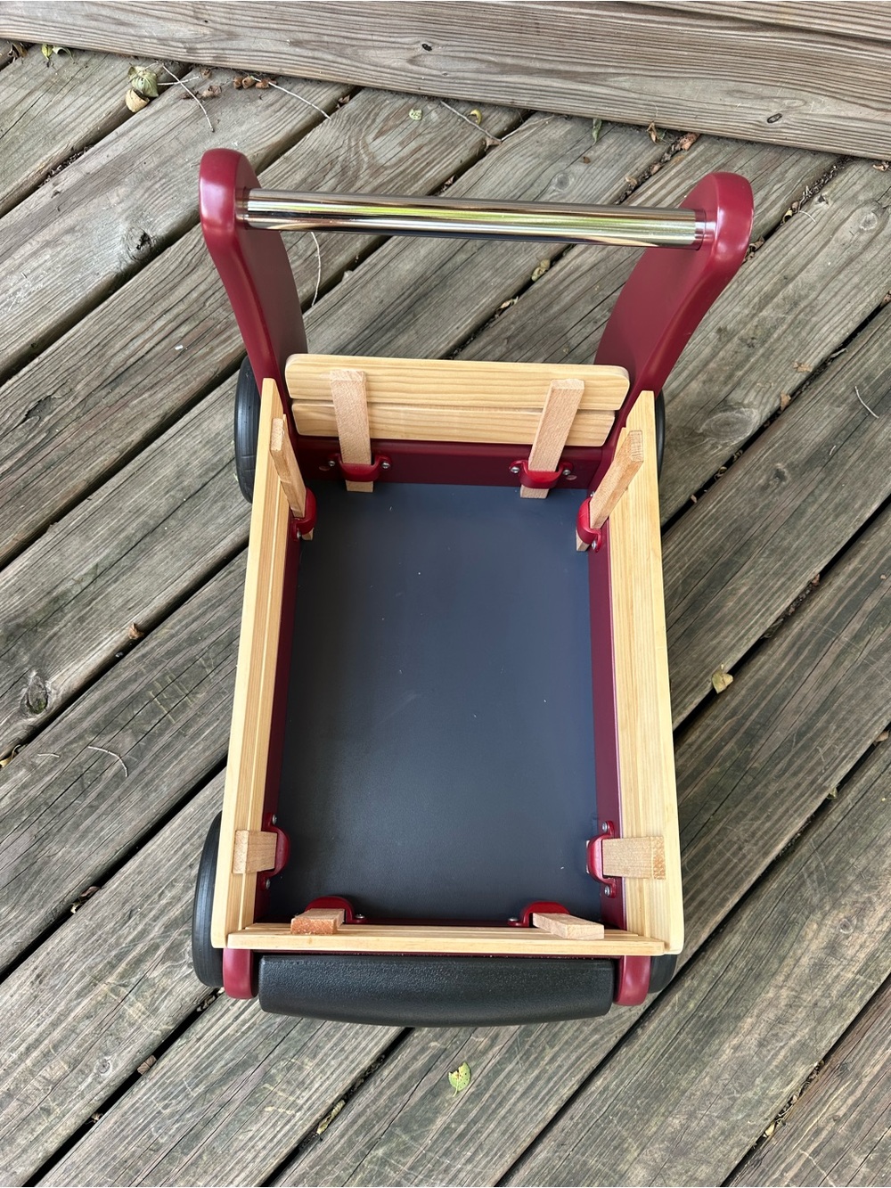 Radio Flyer Red Wooden Ride-On Wagon Walker with Natural Crate - Picture 4 of 6